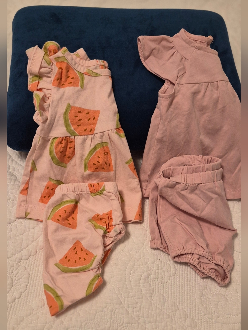Girls Pink Watermelon Print Dress & Shorts Set - Brand